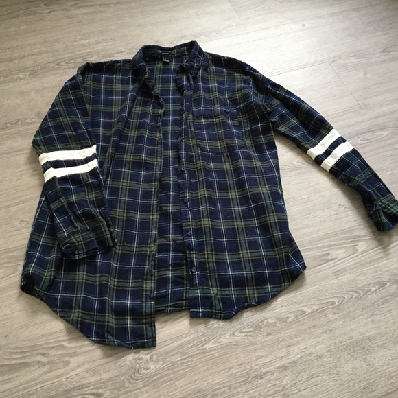 Forever 21 Soft Flannel - Blue and Green - Picture 2 of 4